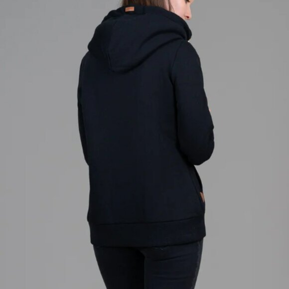 Wanakome ARTEMIS Black Hoodie Sweatshirt Sz L Drawstring Neck Pockets Pullover - Picture 6 of 6